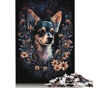 Jigsaw 500 Pieces Chihuahua Flower Puzzle Jigsaw Adults Puzzles Jigsaw Education Game Educational Toys Gifts Jigsaw Puzzles 500pcs (52x38cm)