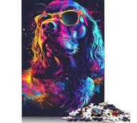 Jigsaw 500 Pieces Cocker Spaniel Dog Art Puzzles Wooden Jigsaw Puzzles for Adults Difficulty Game 500pcs (52x38cm)