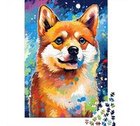 Jigsaw 500 Pieces Colorful Art Corgi Jigsaw Puzzles Adults Difficulty Puzzles Jigsaw Education Games Toys Family Decoration 500pcs (52x38cm)