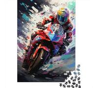 Jigsaw 500 Pieces Colorful Art Mountain Motorcycle Puzzle Jigsaw Adults Puzzles Jigsaw Education Game Educational Toys Gifts Jigsaw Puzzles 500pcs (52x38cm)