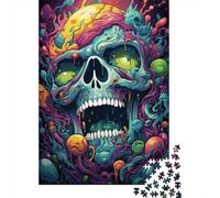 Jigsaw 500 Pieces Colorful Psychedelic Evil Monster Jigsaw Puzzles Adults Difficulty Puzzles Jigsaw Education Games Toys Family Decoration 500pcs (52x38cm)
