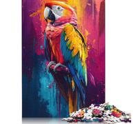 Jigsaw 500 Pieces Floral Parrot Painting Jigsaw Puzzles Boys And Girls Puzzle Difficulty Jigsaw Puzzles Education Toys Games Family Decoration 500pcs (52x38cm)