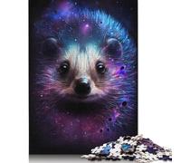Jigsaw 500 Pieces Galaxy Animal Hedgehog Puzzles Wooden Jigsaw Puzzles for Adults Difficulty Game 500pcs (52x38cm)