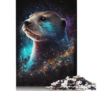Jigsaw 500 Pieces Galaxy Otter Puzzles Adults Difficulty Jigsaw Puzzles Education Toys Games Family Decoration 500pcs (52x38cm)