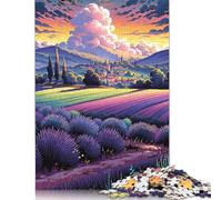 Jigsaw 500 Pieces Lavender Fields in Provence, France14 Puzzles Adults Difficulty Jigsaw Puzzles Education Toys Games Family Decoration 500pcs (52x38cm)