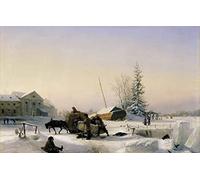 jigsaw 500 pieces,natural beauty,snow,sled,ice cave 52x38CM
