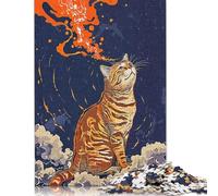 Jigsaw 500 Pieces Orange Cat Japan Jigsaw Puzzles Adults Difficulty Puzzles Jigsaw Education Games Toys Family Decoration 500pcs (52x38cm)