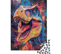 Jigsaw 500 Pieces Psychedelic Dinosaur Art Jigsaw Puzzles Boys And Girls Puzzle Difficulty Jigsaw Puzzles Education Toys Games Family 500pcs (52x38cm)