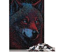 Jigsaw 500 Pieces Splash Paint Wolf Puzzle Jigsaw Adults Puzzles Jigsaw Education Game Educational Toys Gifts Jigsaw Puzzles 500pcs (52x38cm)