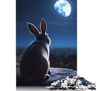 Jigsaw 500 Pieces The Rabbit Stares The Moon Puzzle Jigsaw Adults Puzzles Jigsaw Education Game Educational Toys Gifts Jigsaw Puzzles 500pcs (52x38cm)