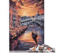 Jigsaw 500 Pieces Venice Sunset Gondola Jigsaw Puzzles Boys And Girls Puzzle Difficulty Jigsaw Puzzles Education Toys Games Family 500pcs (52x38cm)