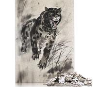 Jigsaw 500 Pieces Wild Jaguar Illustration Puzzle Jigsaw Adults Puzzles Jigsaw Education Game Educational Toys Gifts Jigsaw Puzzles 500pcs (52x38cm)