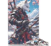 Jigsaw 500 Pieces Wolf Samurai Under Sakura Puzzles Adults Difficulty Jigsaw Puzzles Education Toys Games Family Decoration 500pcs (52x38cm)