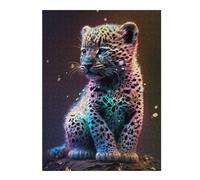 Jigsaw 52x38cm/1000pcs for Adults Neon Leopard Cub Teenagers Puzzles Anti-Stress Toys Difficult Challenge Help The Brain Exercise 52x38cm/1000pcs