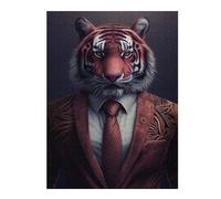 Jigsaw 52x38cm/1000pcs for Adults Wildly Dapper Tiger Suit Teenagers Puzzles Anti-Stress Toys Difficult Challenge Help The Brain Exercise 52x38cm/1000pcs