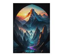 Jigsaw 52x38cm/1000pcs for Teenagerss Alien Landscape with Glowing Rivers Jigsaw for Adults Brain Teaser Game Analysis And Logic for Is Ideal As A Gift 52x38cm/1000pcs