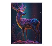 Jigsaw 52x38cm/1000pcs for Teenagerss Enchanted Deer A Cosmic Vision Adult Puzzles Brain Teaser Game Stress Reliever Birthday And Unique Gifts 52x38cm/1000pcs