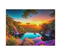 Jigsaw 52x38cm/1000pcs for Teenagerss Enchanted Sunset in The Tropical Rainforest Jigsaw Relax Games Difficult Challenge Unique Gifts for Birthday And Christmas 52x38cm/1000pcs