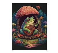 Jigsaw 52x38cm/1000pcs for Teenagerss Frog Playing Banjo Jigsaws for Adults Hands-on Game Wall Decoration Parent-child Interaction 52x38cm/1000pcs
