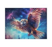 Jigsaw 52x38cm/1000pcs for Teenagerss Galactic Owl Flight Jigsaw Relax Games Difficult Challenge Unique Gifts for Birthday And Christmas 52x38cm/1000pcs