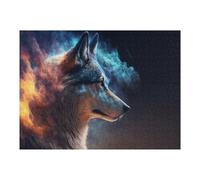 Jigsaw 52x38cm/1000pcs for Teenagerss Galactic Wolf Cosmic Energy Jigsaws for Adults Relax Games Perfect Decoration Parent-child Interaction 52x38cm/1000pcs