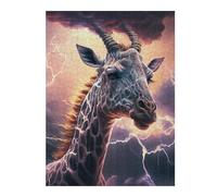 Jigsaw 52x38cm/1000pcs for Teenagerss Giraffe Lightning Storm Artwork Jigsaws for Adults Hands-on Game Precision Cutting Birthday And Unique Gifts 52x38cm/1000pcs