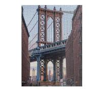 Jigsaw 52x38cm/1000pcs for Teenagerss Manhattan Bridge Reflections Jigsaw for Adults Brain Teaser Game Analysis And Logic for Is Ideal As A Gift 52x38cm/1000pcs