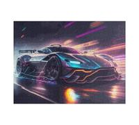 Jigsaw 52x38cm/1000pcs for Teenagerss Neon Future Racing Car -3 Puzzles for Adults Relaxing Games Analysis And Logic Parent-child Interaction 52x38cm/1000pcs