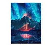 Jigsaw 52x38cm/1000pcs for Teenagerss Neon Mountain Reflections Adult Puzzles Brain Teaser Game Stress Reliever Birthday And Unique Gifts 52x38cm/1000pcs