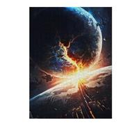 Jigsaw 52x38cm/1000pcs for Teenagerss Planetary Collision Apocalyptic Scene Adult Puzzles Brain Teaser Game Stress Reliever Birthday And Unique Gifts 52x38cm/1000pcs