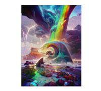 Jigsaw 52x38cm/1000pcs for Teenagerss Rainbow Wave in Fantasy Land Jigsaw for Adults Brain Teaser Game Analysis And Logic for Is Ideal As A Gift 52x38cm/1000pcs
