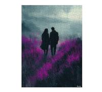 Jigsaw 52x38cm/1000pcs for Teenagerss Romantic Walk Through Lavender Purple Fields in Charcoal Style Jigsaws for Adults Anti-Stress Toys Presents for Women for Is Ideal As A Gift 52x38cm/1000pcs