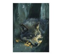 Jigsaw 52x38cm/1000pcs for Teenagerss Sleeping Wolf in Forest Puzzles for Adults Relax Games Analysis And Logic Difficult And Challenge 52x38cm/1000pcs