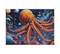 Jigsaw 52x38cm/1000pcs for Teenagerss Underwater Fantasy Octopus in Space Puzzles for Adults Relaxing Games Analysis And Logic Parent-child Interaction 52x38cm/1000pcs