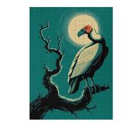 Jigsaw 52x38cm/1000pcs for Teenagerss Vulture Perched Under Moonlight Jigsaws for Adults Hands-on Game Wall Decoration Parent-child Interaction 52x38cm/1000pcs