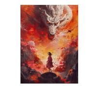 Jigsaw 52x38cm/1000pcs for Teenagerss White Dragon Fire Puzzles for Adults Relax Games Analysis And Logic Difficult And Challenge 52x38cm/1000pcs