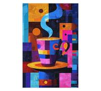 Jigsaw 75x50cm/1000pcs for Adults Expressionist Geometry Coffee - Vibrant Abstract Café Art Adult Jigsaw Relaxing Games But Fun And Humorous Unique Birthday And Gifts 75x50cm/1000pcs