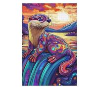 Jigsaw 75x50cm/1000pcs for Adults Otter Waterfall Sunset Teenagers Puzzles Anti-Stress Toys Difficult Challenge Help The Brain Exercise 75x50cm/1000pcs