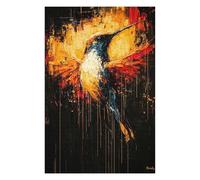 Jigsaw 75x50cm/1000pcs for Adults Radiant Flight Contemporary Expressionist Hummingbird Adult Jigsaw Relaxing Games But Fun And Humorous Unique Birthday And Gifts 75x50cm/1000pcs