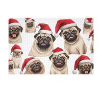 Jigsaw 75x50cm/1000pcs for Teenagerss Christmas Pug Collection -2 Puzzles for Adults Relaxing Games Analysis And Logic Parent-child Interaction 75x50cm/1000pcs