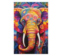 Jigsaw 75x50cm/1000pcs for Teenagerss Colorful Elephant Artwork-7 Jigsaws for Adults Relax Games Perfect Decoration Parent-child Interaction 75x50cm/1000pcs