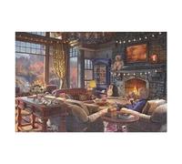 Jigsaw 75x50cm/1000pcs for Teenagerss Cozy Cabin Retreat Scene Jigsaw Relax Games Difficult Challenge Unique Gifts for Birthday And Christmas 75x50cm/1000pcs