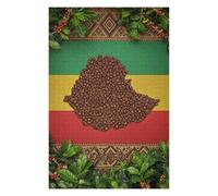 Jigsaw 75x50cm/1000pcs for Teenagerss Ethiopia Coffee Beans Map Jigsaws for Adults Hands-on Game Wall Decoration Parent-child Interaction 75x50cm/1000pcs