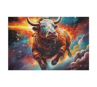 Jigsaw 75x50cm/1000pcs for Teenagerss Galactic Bull Cosmic Artwork -6 Puzzles for Adults Relaxing Games Analysis And Logic Parent-child Interaction 75x50cm/1000pcs