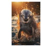 Jigsaw 75x50cm/1000pcs for Teenagerss Golden Hour Dolphin Jigsaws for Adults Hands-on Game Wall Decoration Parent-child Interaction 75x50cm/1000pcs
