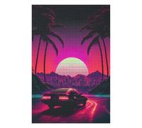 Jigsaw 75x50cm/1000pcs for Teenagerss Neon Chrome Cityscape Puzzles for Adults Relax Games Analysis And Logic Difficult And Challenge 75x50cm/1000pcs