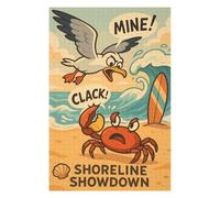 Jigsaw 75x50cm/1000pcs for Teenagerss Shoreline Showdown Crab Vs. Seagull Jigsaws for Adults Hands-on Game Wall Decoration Parent-child Interaction 75x50cm/1000pcs