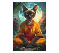 Jigsaw 75x50cm/1000pcs for Teenagerss Siamese Cat Mystic Puzzles for Adults Relaxing Games Analysis And Logic Parent-child Interaction 75x50cm/1000pcs