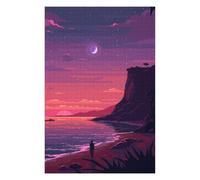 Jigsaw 75x50cm/1000pcs for Teenagerss SoCal LA Sunset Pixel Art Puzzles for Adults Relax Games Analysis And Logic Difficult And Challenge 75x50cm/1000pcs