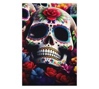 Jigsaw 75x50cm/1000pcs for Teenagerss Vibrant Sugar Skull Puzzles for Adults Relax Games Analysis And Logic Difficult And Challenge 75x50cm/1000pcs